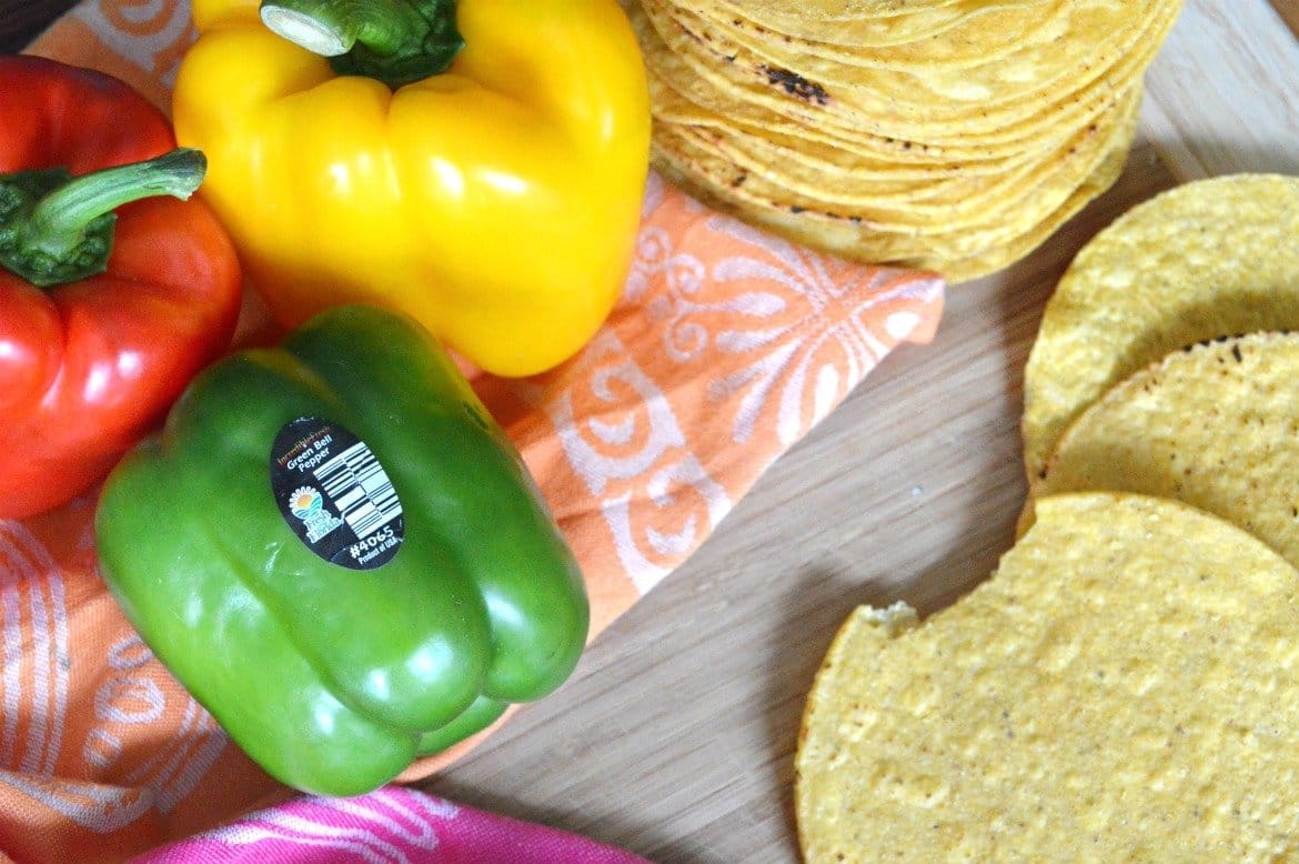 Chicken Fajita Tostada Wrap [Featuring Bell Peppers] | #AD #freshfromflorida #peppers | Fun and easy date night meal featuring bell peppers | A twist on Tex-Mex fajita and tostada inspired wraps | Quick and easy recipe ideas with leftover chicken | #recipes #chicken #fajita | theMRSingLink