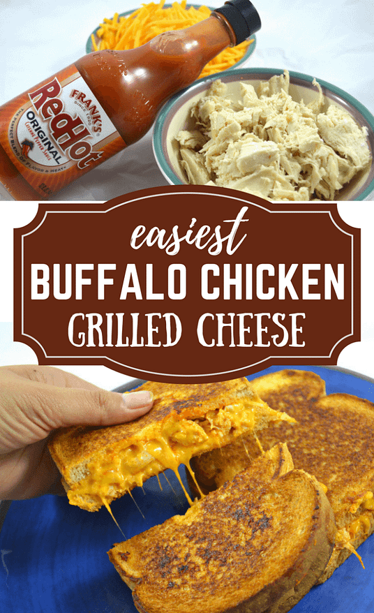 Easy Buffalo Chicken Grilled Cheese | Grilled Cheese Recipes | Easy family recipes | Cheap and easy sandwich recipes | quick and easy dinner recipes | grilled cheese lovers | #grilledcheese #comfortfood #easiestrecipes #franksbuffalosauce | theMRSingLink