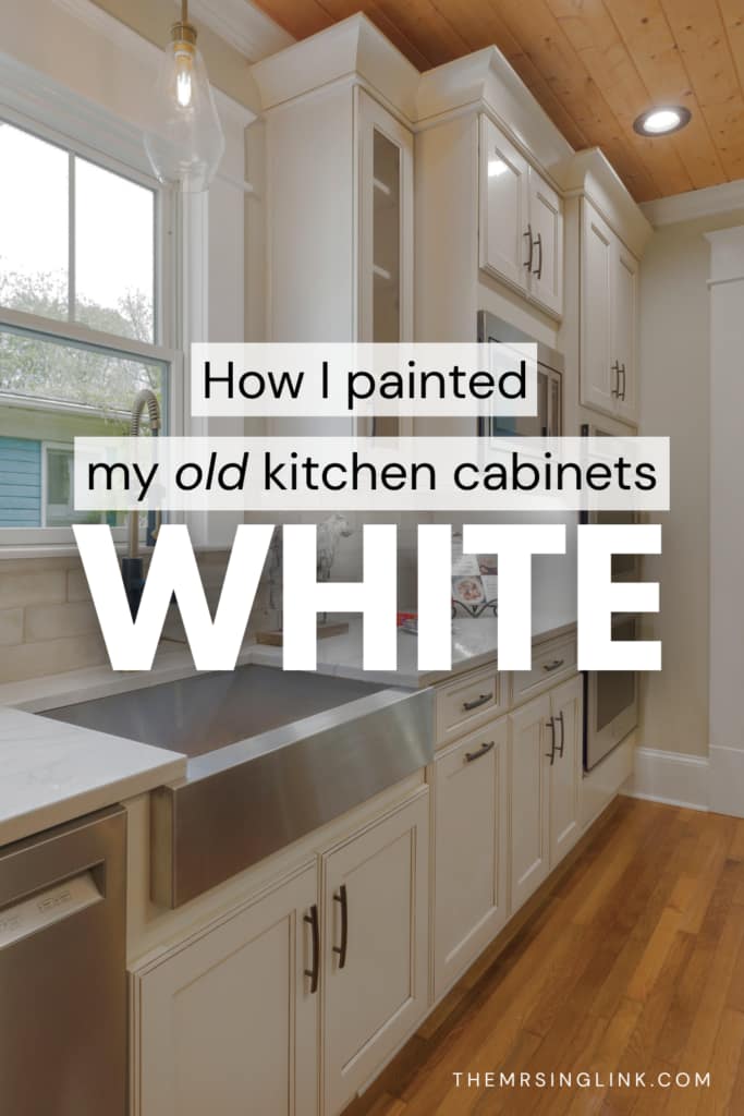 Thinking about changing the color of your kitchen? Painting wood cabinets the DIY way is easy as long as it's done right the first time. I painted my kitchen cabinets WHITE - Step-by-step to painting wood cabinets the easy and effective way