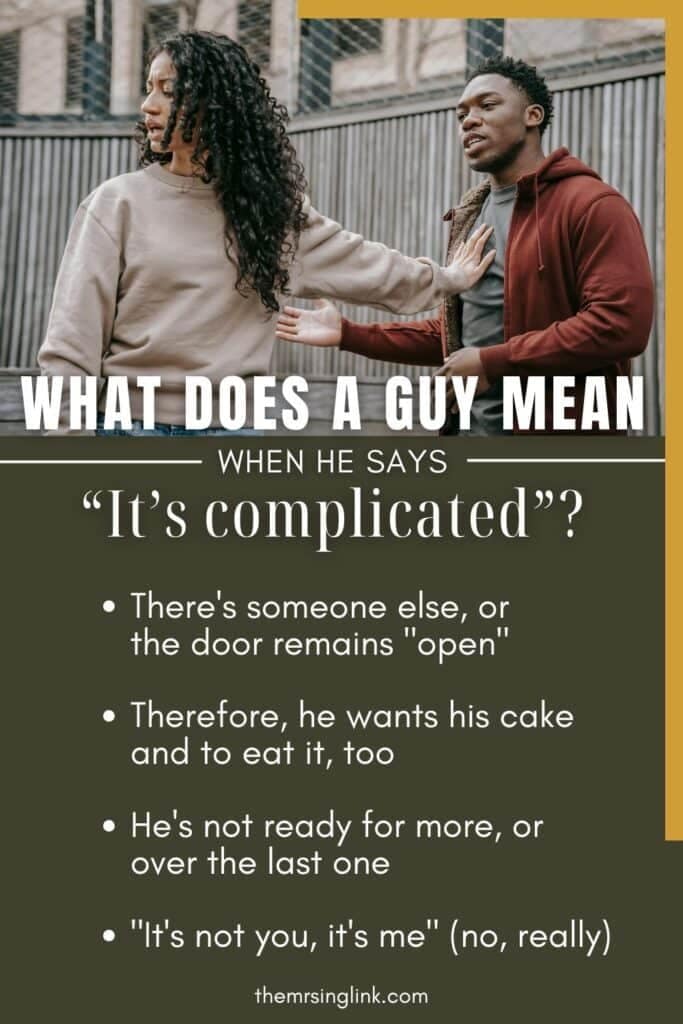 What does a guy mean when he says it's complicated? Think about the word "maybe" in the real world - maybe may not be a hard no, but it surely isn't a yes, either. IMO, maybe is always a no if it's not a solid yes. The truth is, no, it's really not that complicated. #it'scomplicated #relationshipproblems