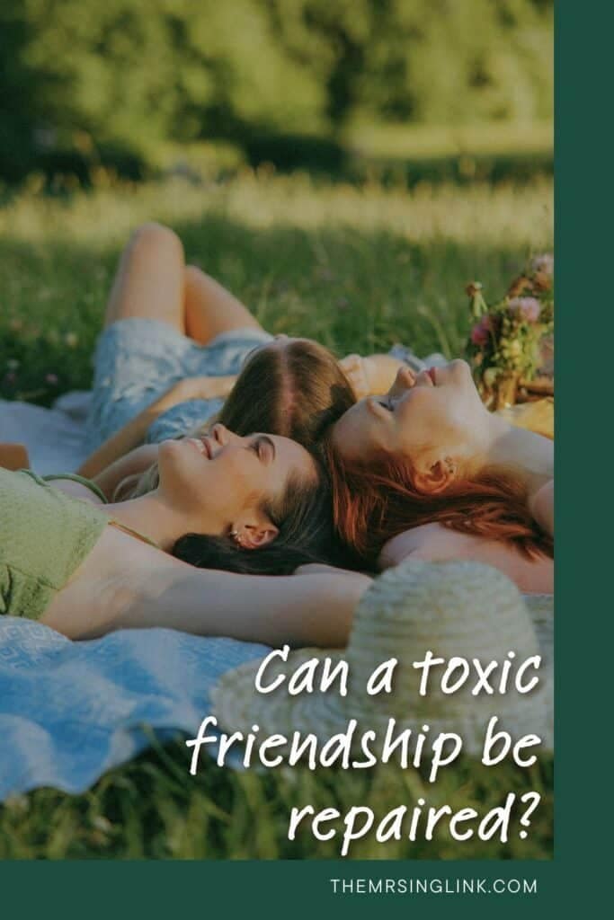 Toxic friendships - can they be repaired? Short answer, yes, they can. Long answer, it depends. There are several factors to consider in order to personally confirm that answer to be true among friendship.